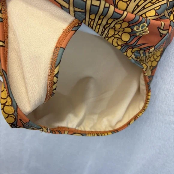 Albion One Piece Swimsuit Womens Medium Brown Orange Floral Tropical Wirefree - Picture 12 of 15